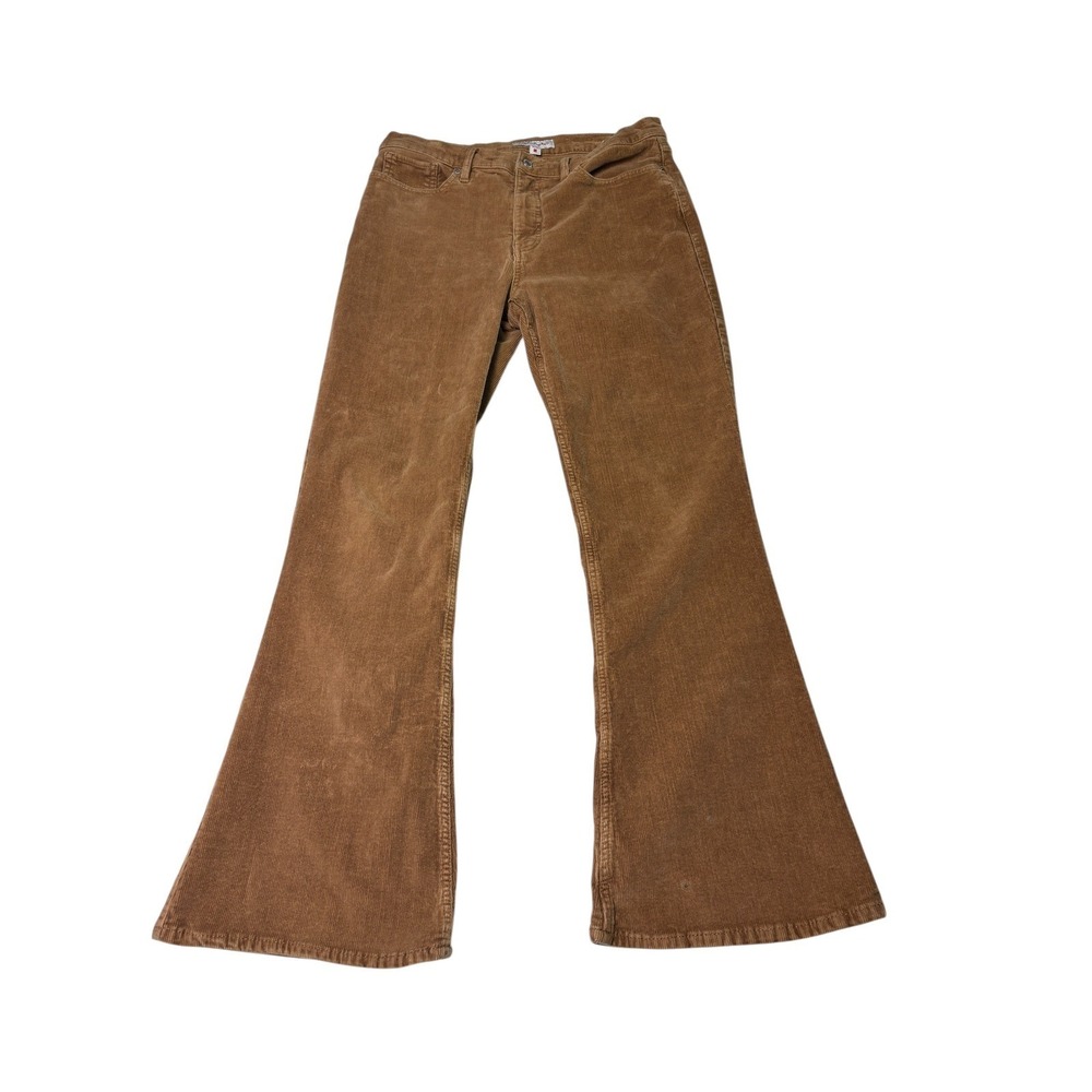 Lucky Brand Stevie High Rise Flare Brown Corduroy Pants Womens 14/32 W34 L30